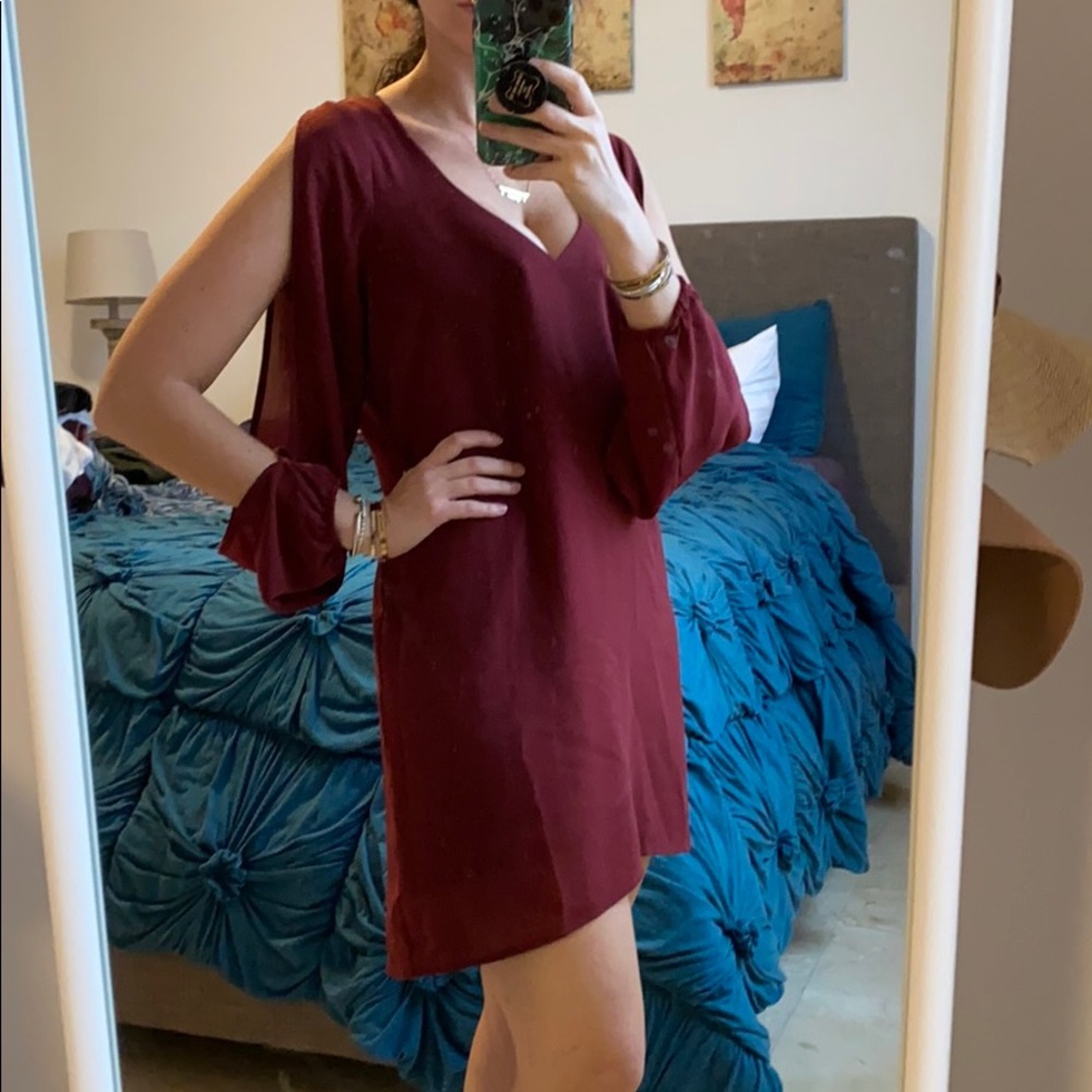 Tobi‎ burgundy long sleeve dress